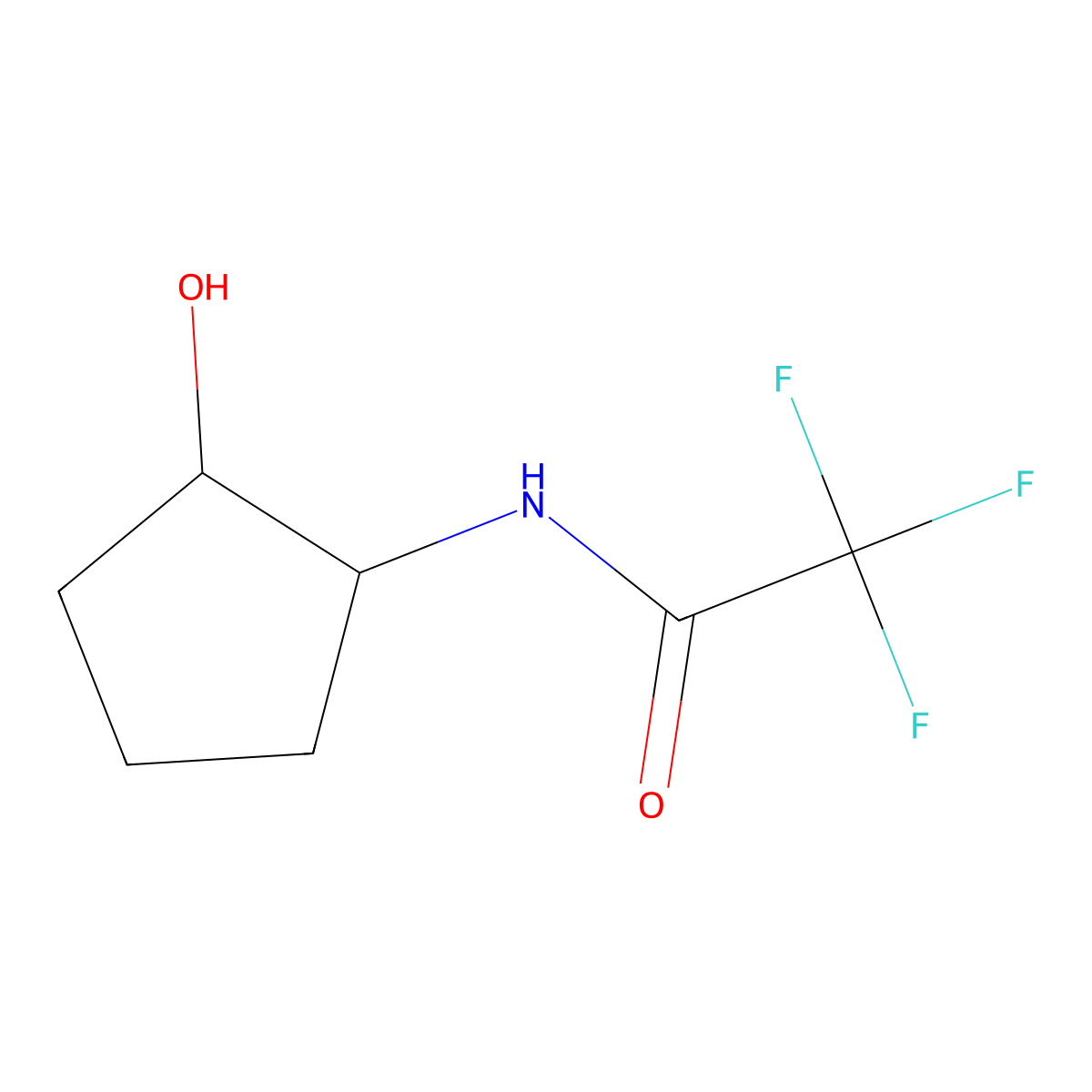 2,2,2-trifluoro-N-(2-hydroxycyclopentyl)acetamide molecular structure, CAS 1864724-99-1