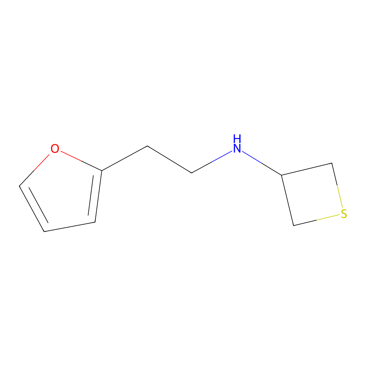 N-(2-(Furan-2-yl)ethyl)thietan-3-amine molecular structure, CAS 1864732-76-2