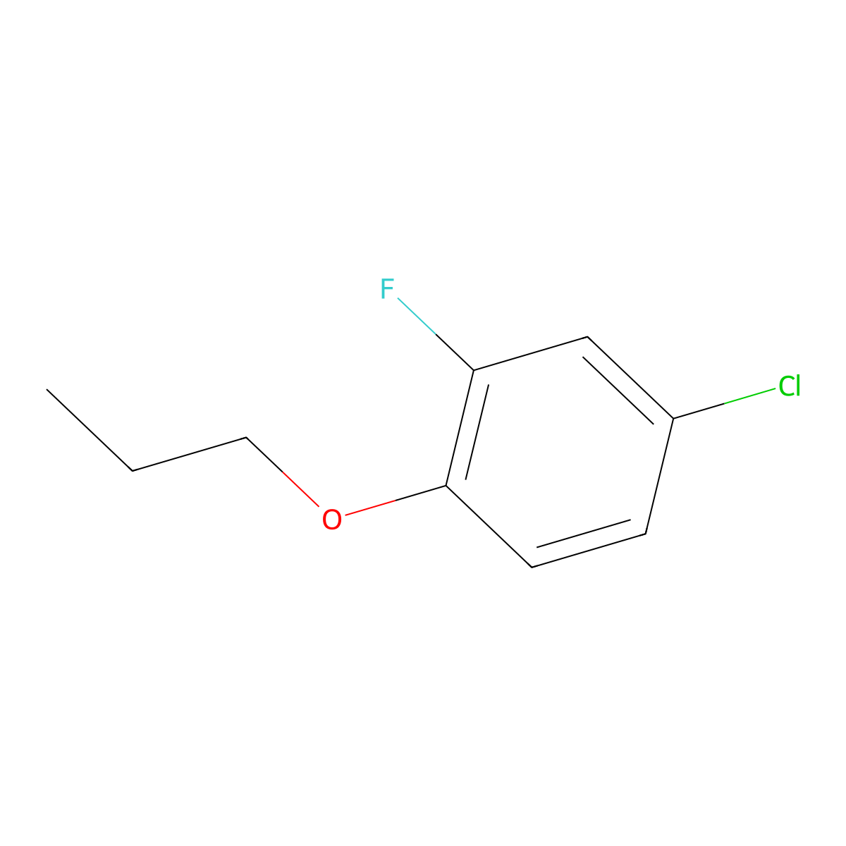 4-Chloro-2-fluoro-1-propoxybenzene molecular structure, CAS 1864734-30-4