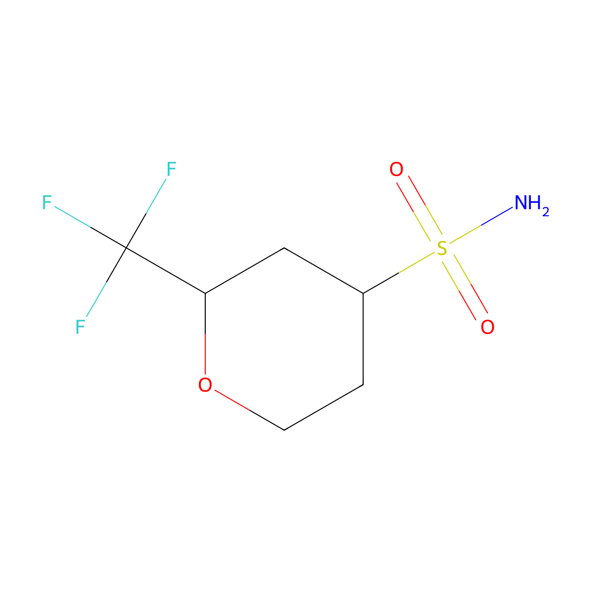 2-(Trifluoromethyl)oxane-4-sulfonamide molecular structure, CAS 1864740-03-3