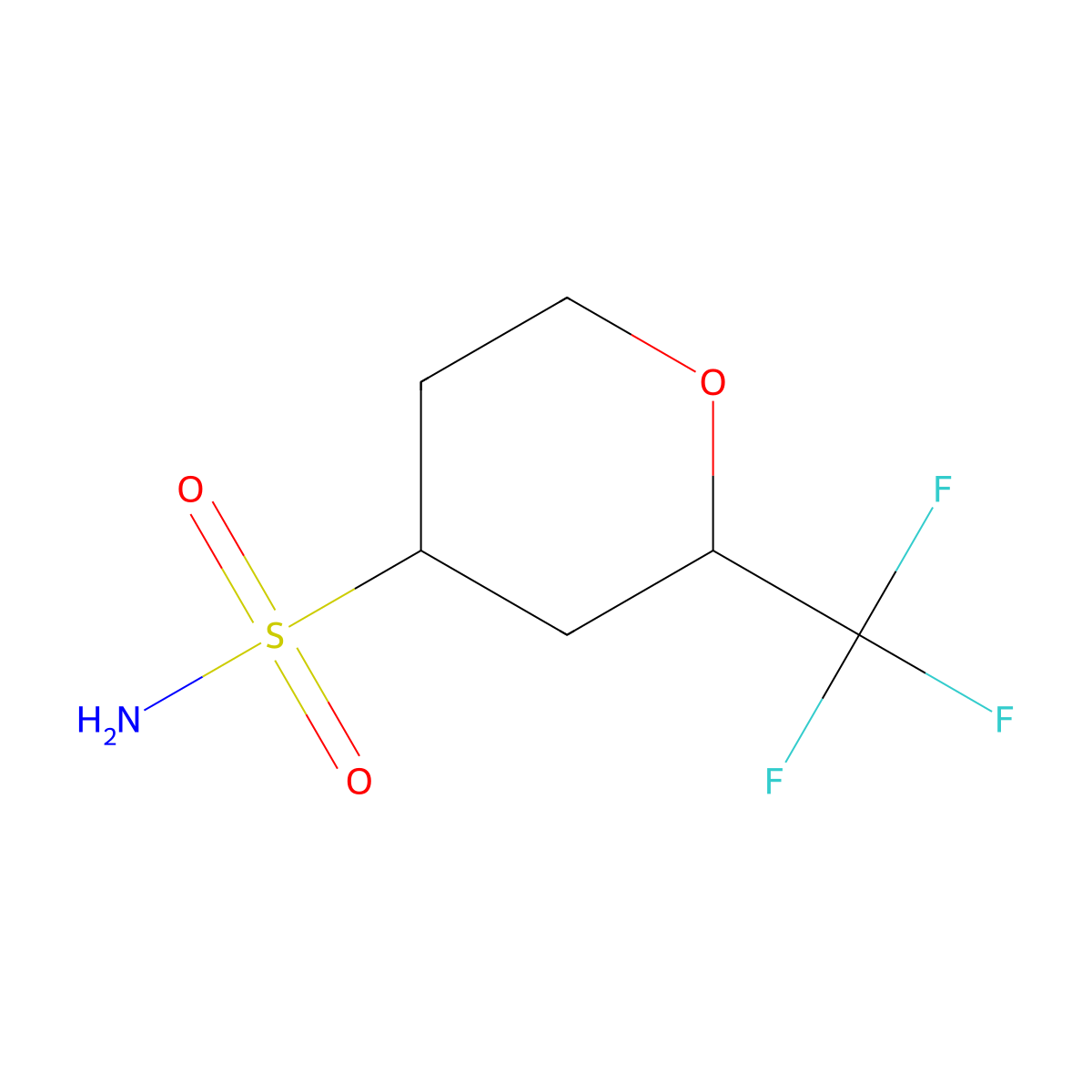 2-(Trifluoromethyl)oxane-4-sulfonamide molecular structure, CAS 1864740-03-3