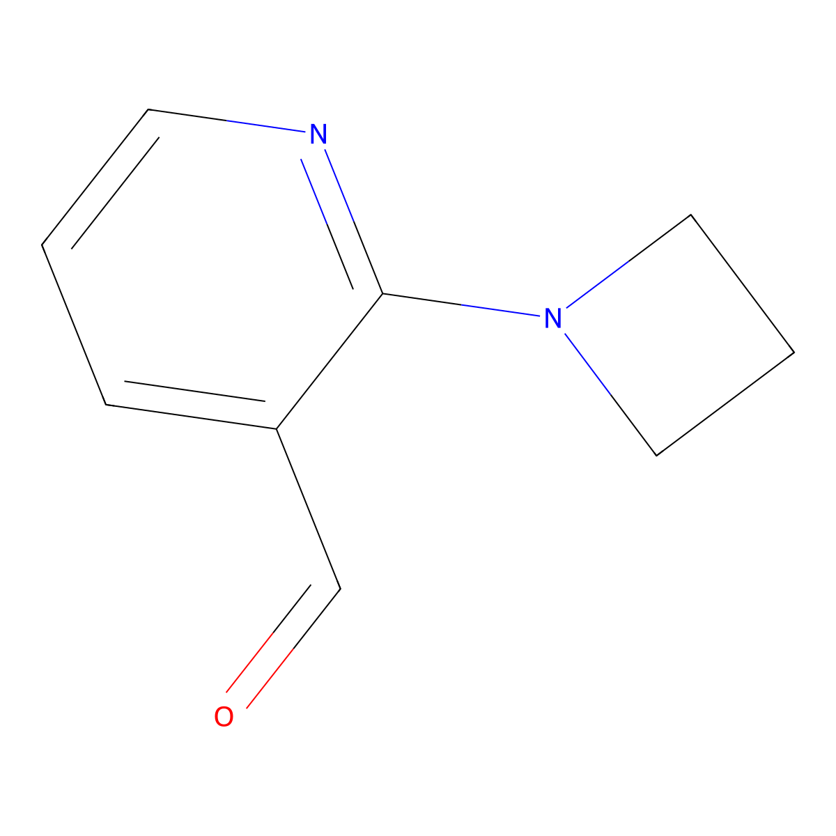 2-(Azetidin-1-yl)pyridine-3-carbaldehyde molecular structure, CAS 1864750-14-0