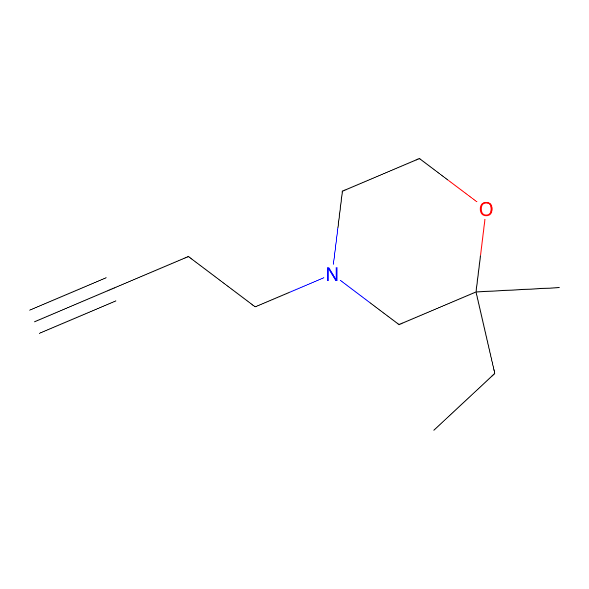 4-(But-3-yn-1-yl)-2-ethyl-2-methylmorpholine molecular structure, CAS 1864753-82-1
