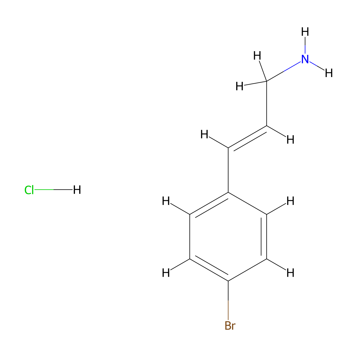 3-(4-Bromophenyl)prop-2-en-1-amine hydrochloride molecular structure, CAS 1864760-31-5