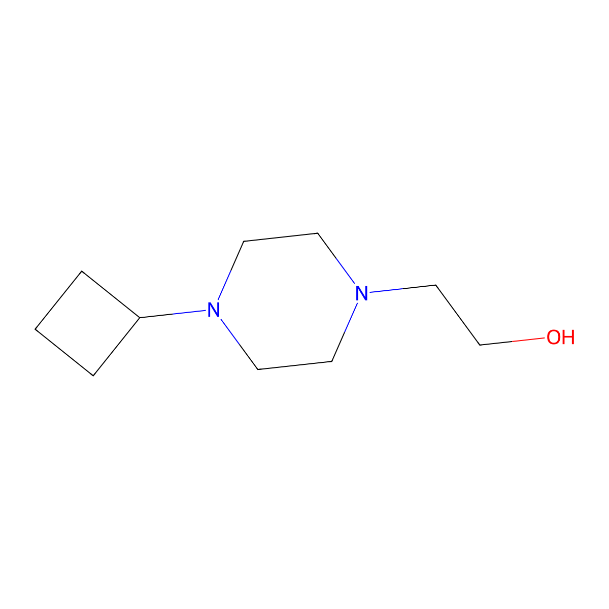 2-(4-Cyclobutylpiperazin-1-yl)ethan-1-ol molecular structure, CAS 1864762-45-7