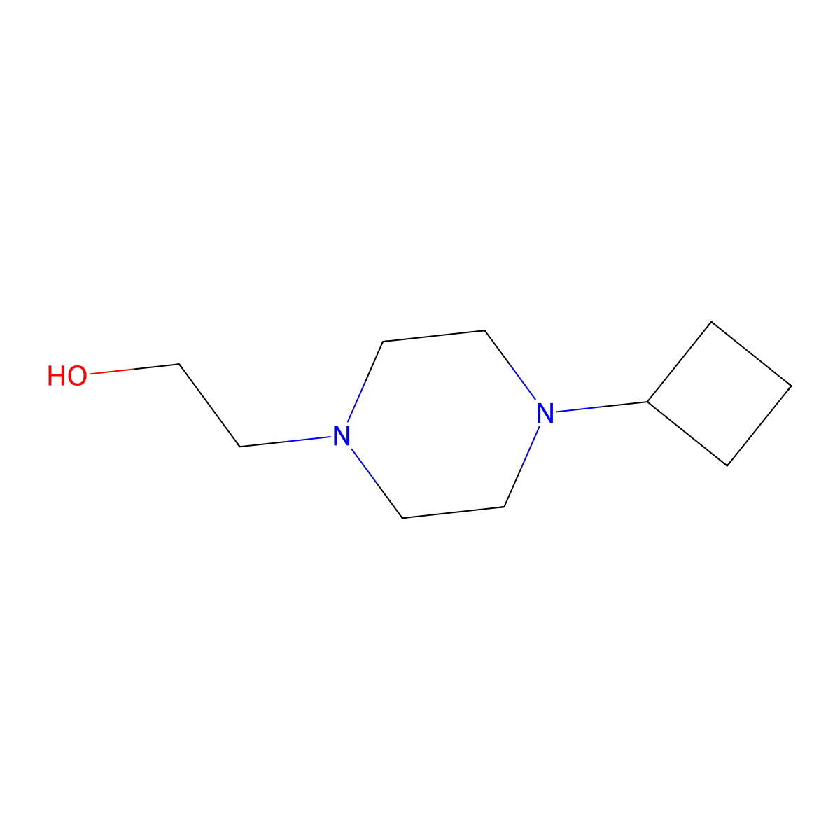 2-(4-Cyclobutylpiperazin-1-yl)ethan-1-ol molecular structure, CAS 1864762-45-7