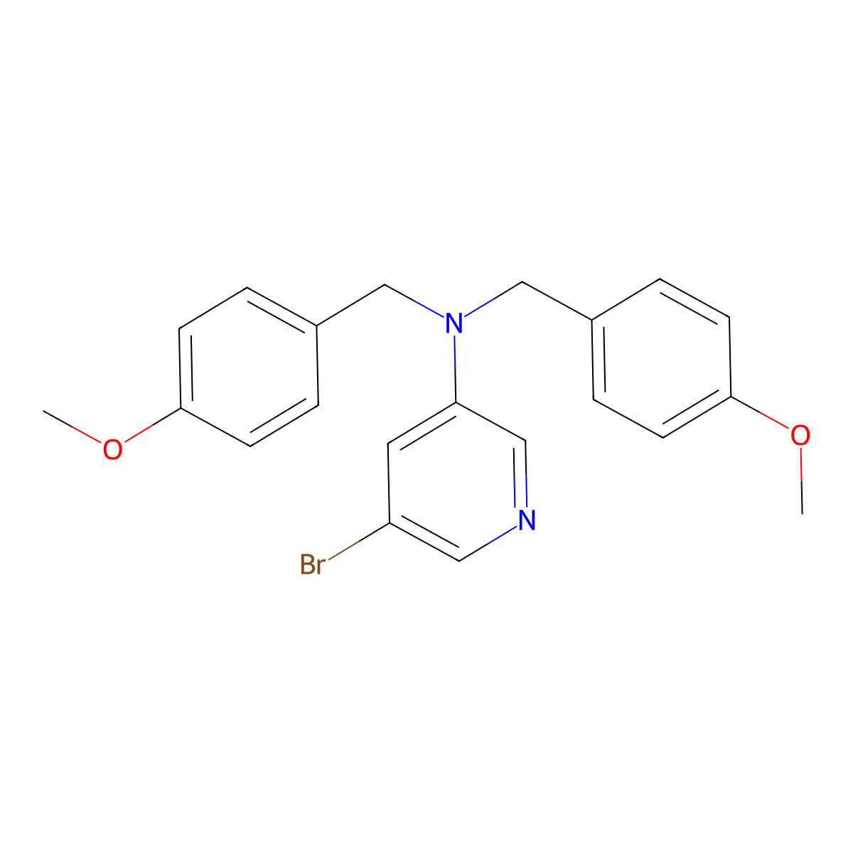 5-Bromo-N,N-bis(4-methoxybenzyl)pyridin-3-amine molecular structure, CAS 1864768-57-9