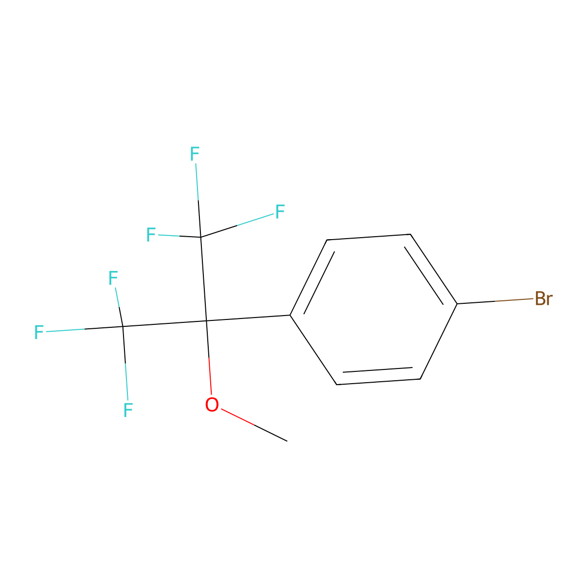 1-Bromo-4-(1,1,1,3,3,3-hexafluoro-2-methoxypropan-2-yl)benzene molecular structure, CAS 1864784-61-1