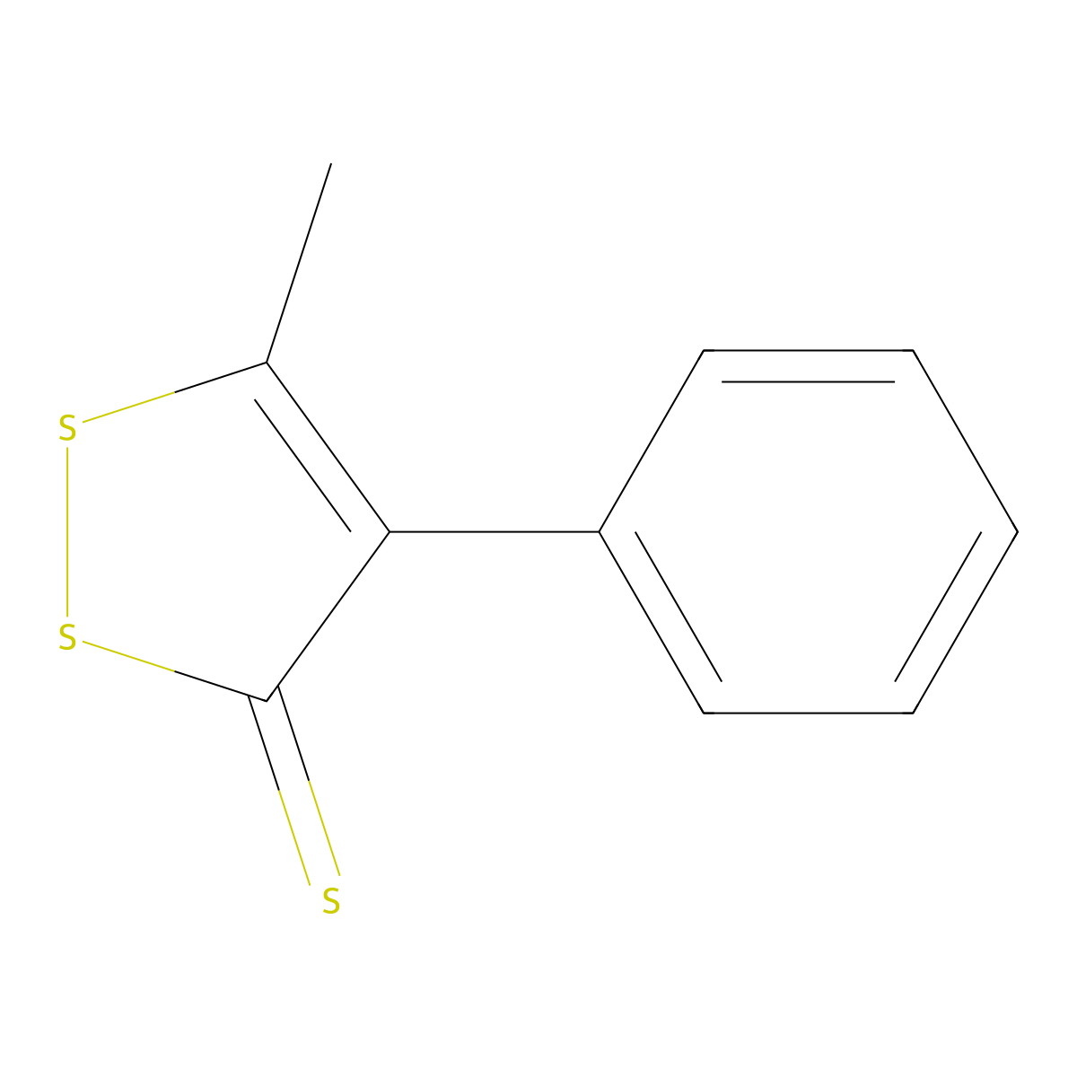 4-Phenyl-5-methyl-1,2-dithiole-3-thione molecular structure, CAS 18648-91-4