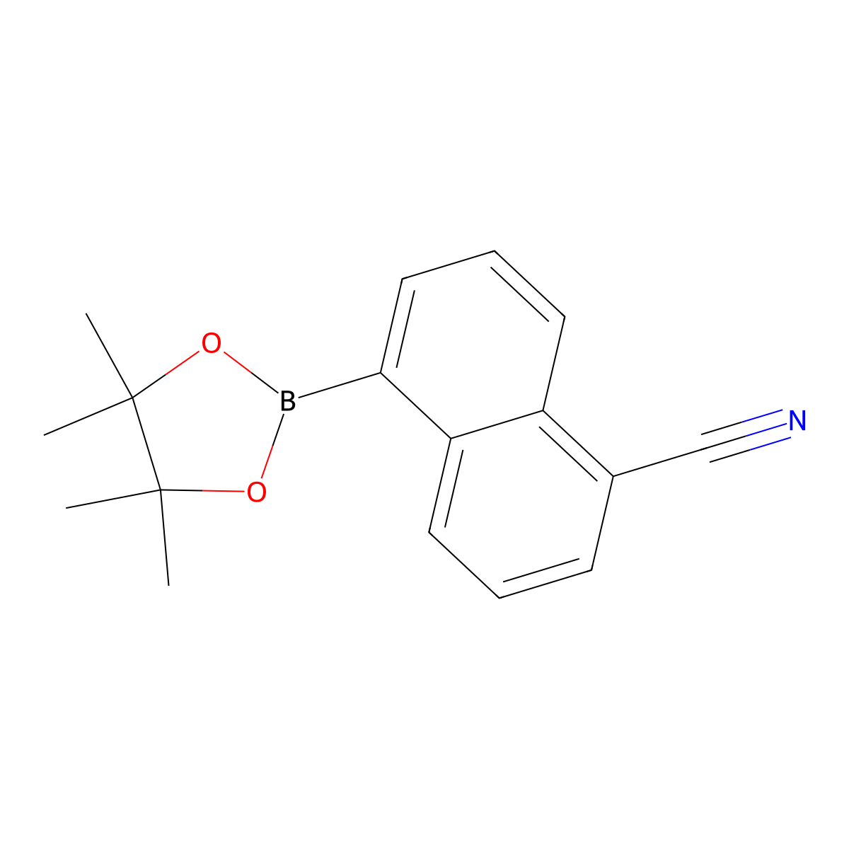 5-(Tetramethyl-1,3,2-dioxaborolan-2-yl)naphthalene-1-carbonitrile molecular structure, CAS 1864801-59-1