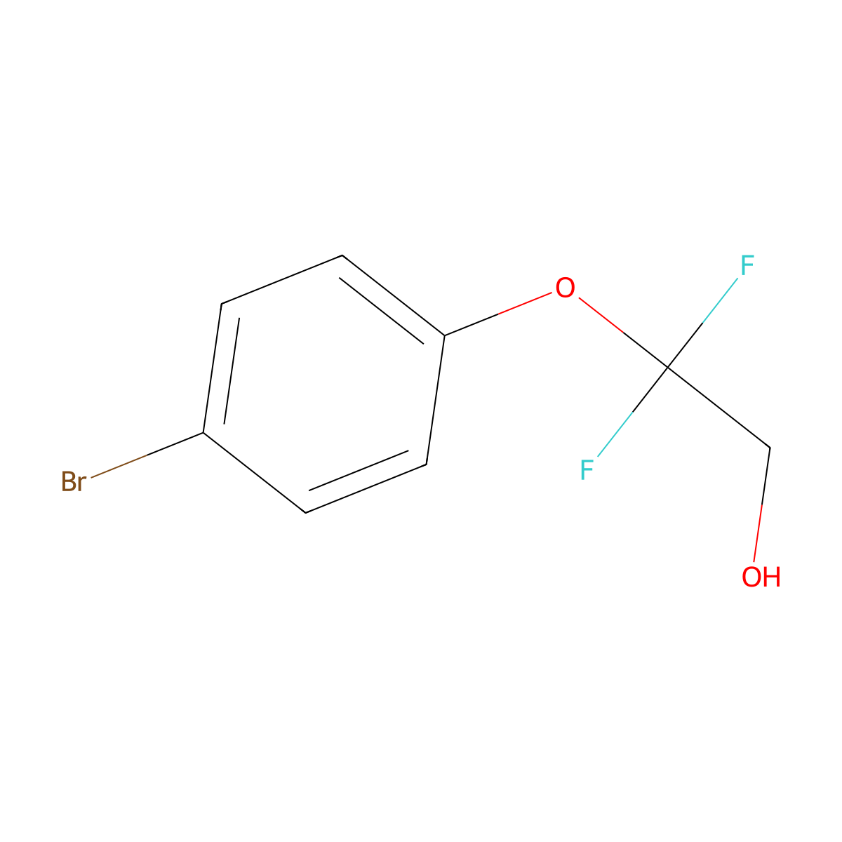 2-(4-Bromophenoxy)-2,2-difluoroethanol molecular structure, CAS 1864802-67-4