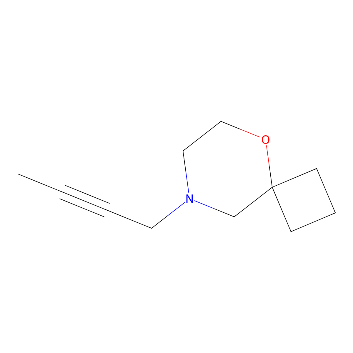 8-(But-2-yn-1-yl)-5-oxa-8-azaspiro(3.5)nonane molecular structure, CAS 1864804-63-6