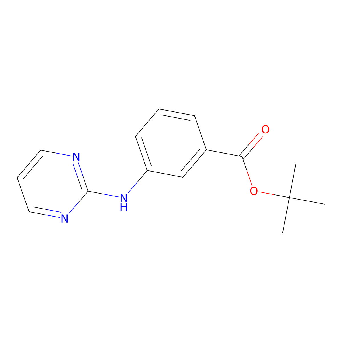 Tert-butyl 3-[(pyrimidin-2-yl)amino]benzoate molecular structure, CAS 1864814-91-4