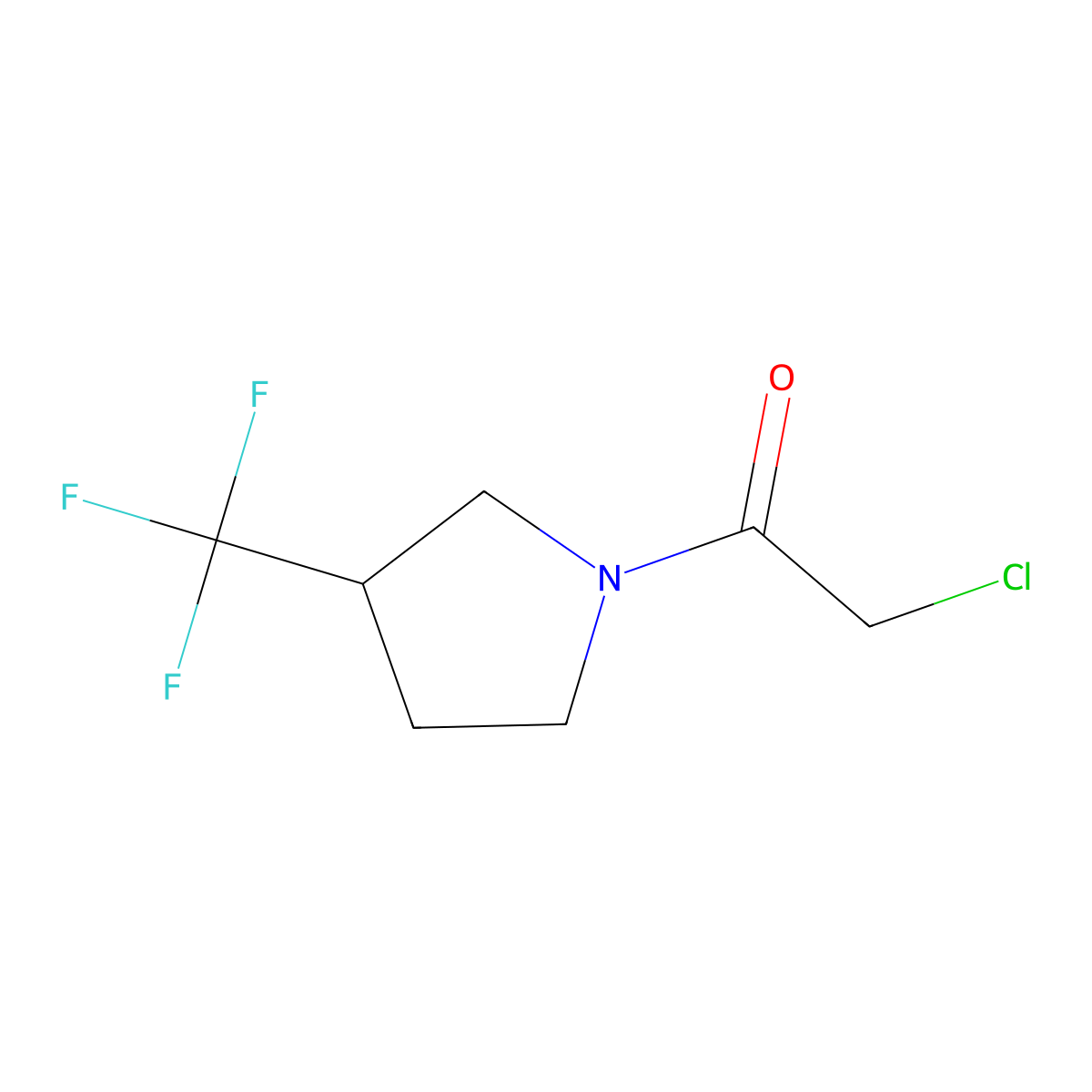 2-Chloro-1-(3-(trifluoromethyl)pyrrolidin-1-yl)ethan-1-one molecular structure, CAS 1864823-68-6