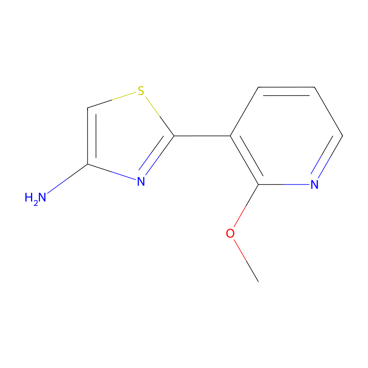 2-(2-Methoxypyridin-3-yl)thiazol-4-amine molecular structure, CAS 1864824-10-1