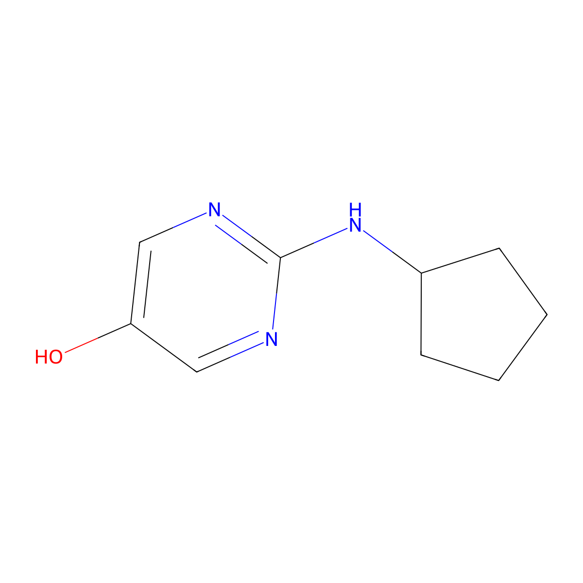 2-(Cyclopentylamino)pyrimidin-5-OL molecular structure, CAS 1864825-94-4