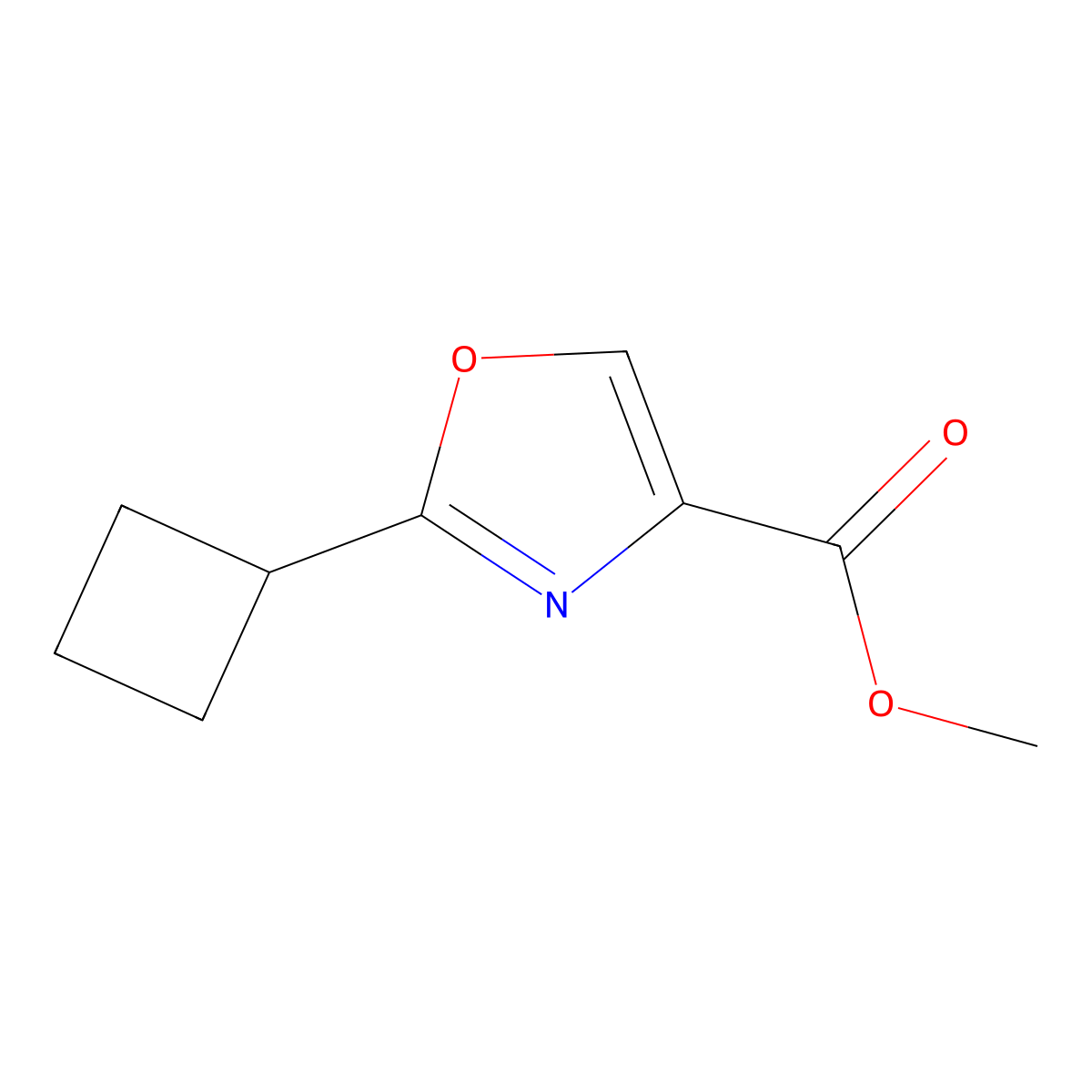 Methyl 2-cyclobutyloxazole-4-carboxylate molecular structure, CAS 1864828-84-1