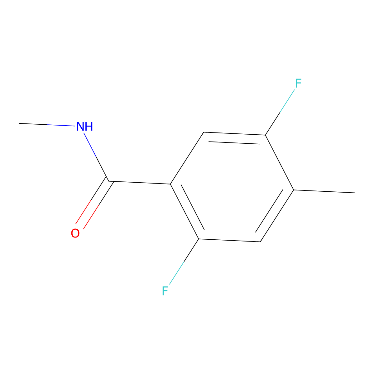 2,5-difluoro-N,4-dimethylbenzamide molecular structure, CAS 1864840-23-2