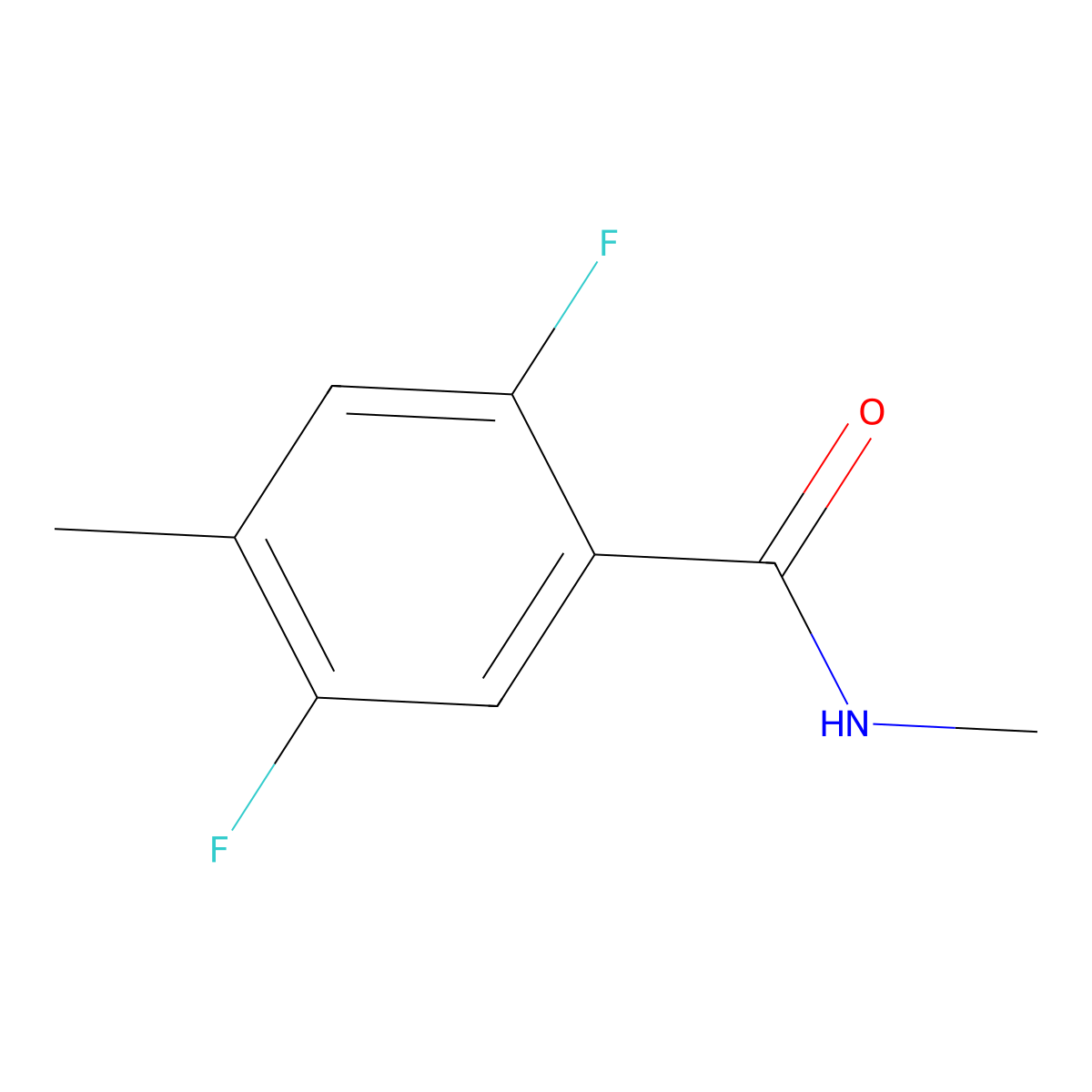 2,5-difluoro-N,4-dimethylbenzamide molecular structure, CAS 1864840-23-2
