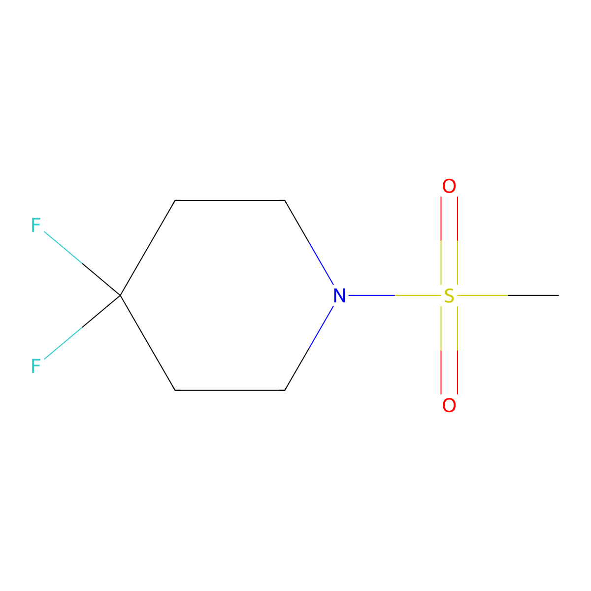 4,4-Difluoro-1-(methylsulfonyl)piperidine molecular structure, CAS 1864864-66-3