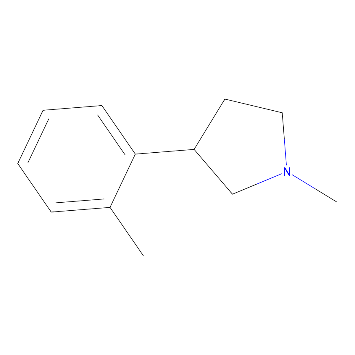 1-Methyl-3-(2-methylphenyl)pyrrolidine molecular structure, CAS 1864865-47-3