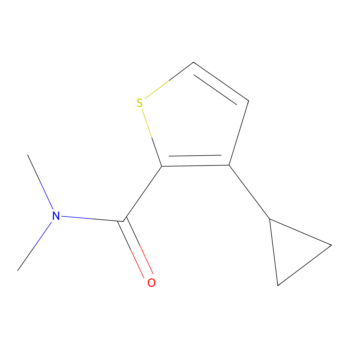 3-cyclopropyl-N,N-dimethylthiophene-2-carboxamide molecular structure, CAS 1864866-74-9