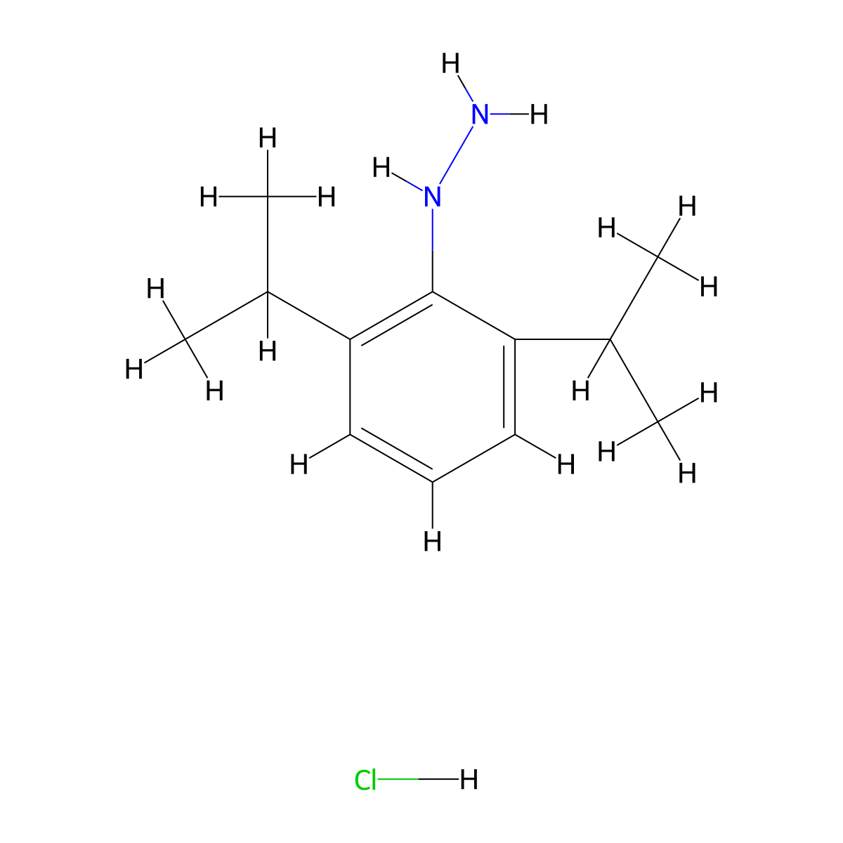 (2,6-Diisopropylphenyl)hydrazine hydrochloride molecular structure, CAS 1864884-44-5