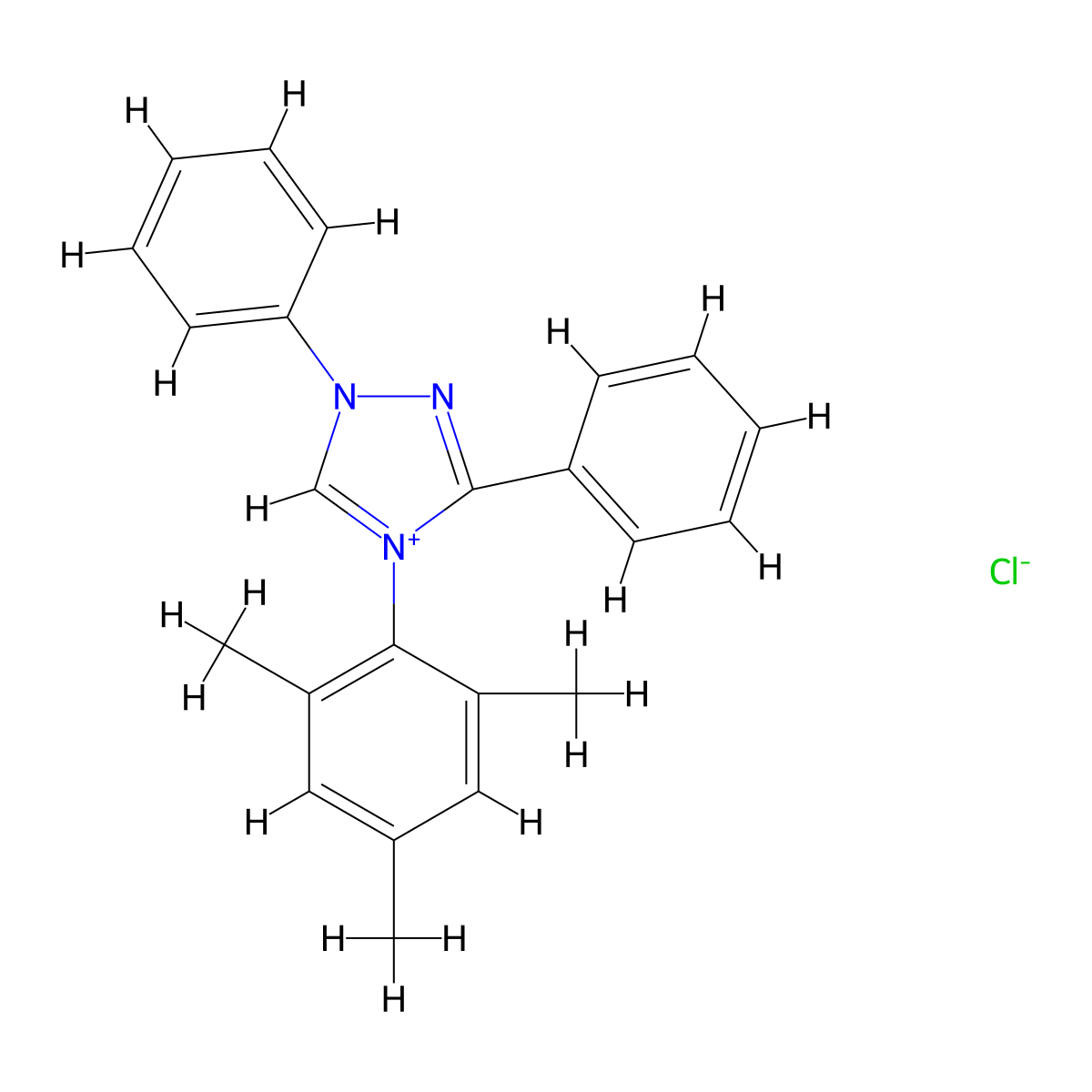 4-Mesityl-1,3-diphenyl-4H-1,2,4-triazol-1-ium chloride molecular structure, CAS 1864884-46-7