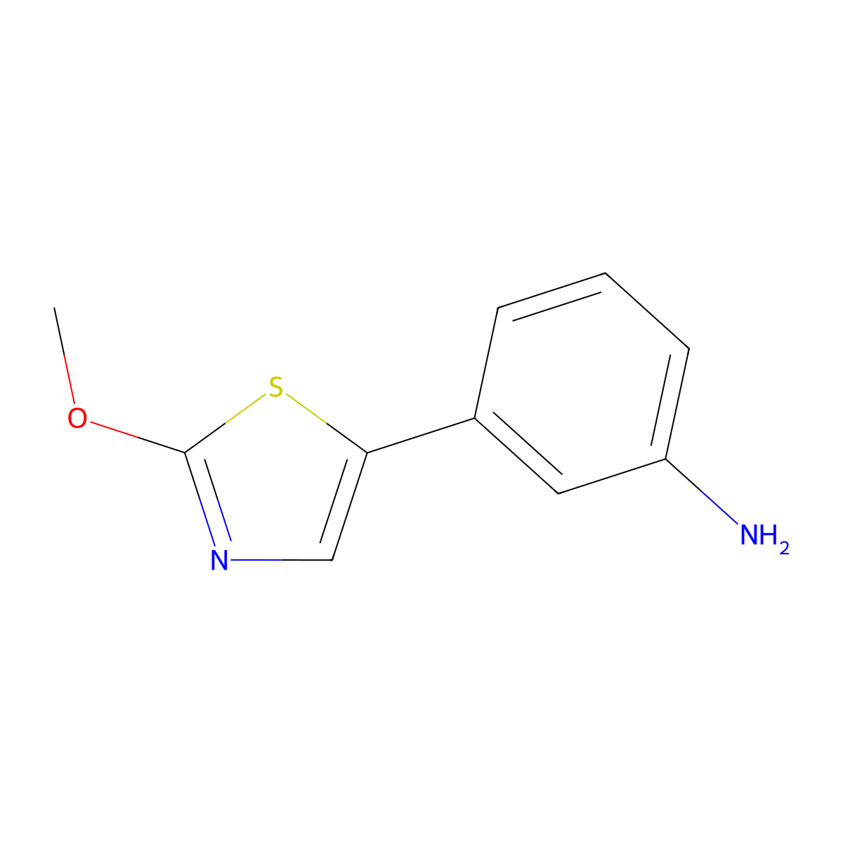 3-(2-Methoxy-5-thiazolyl)benzenamine molecular structure, CAS 1864887-67-1