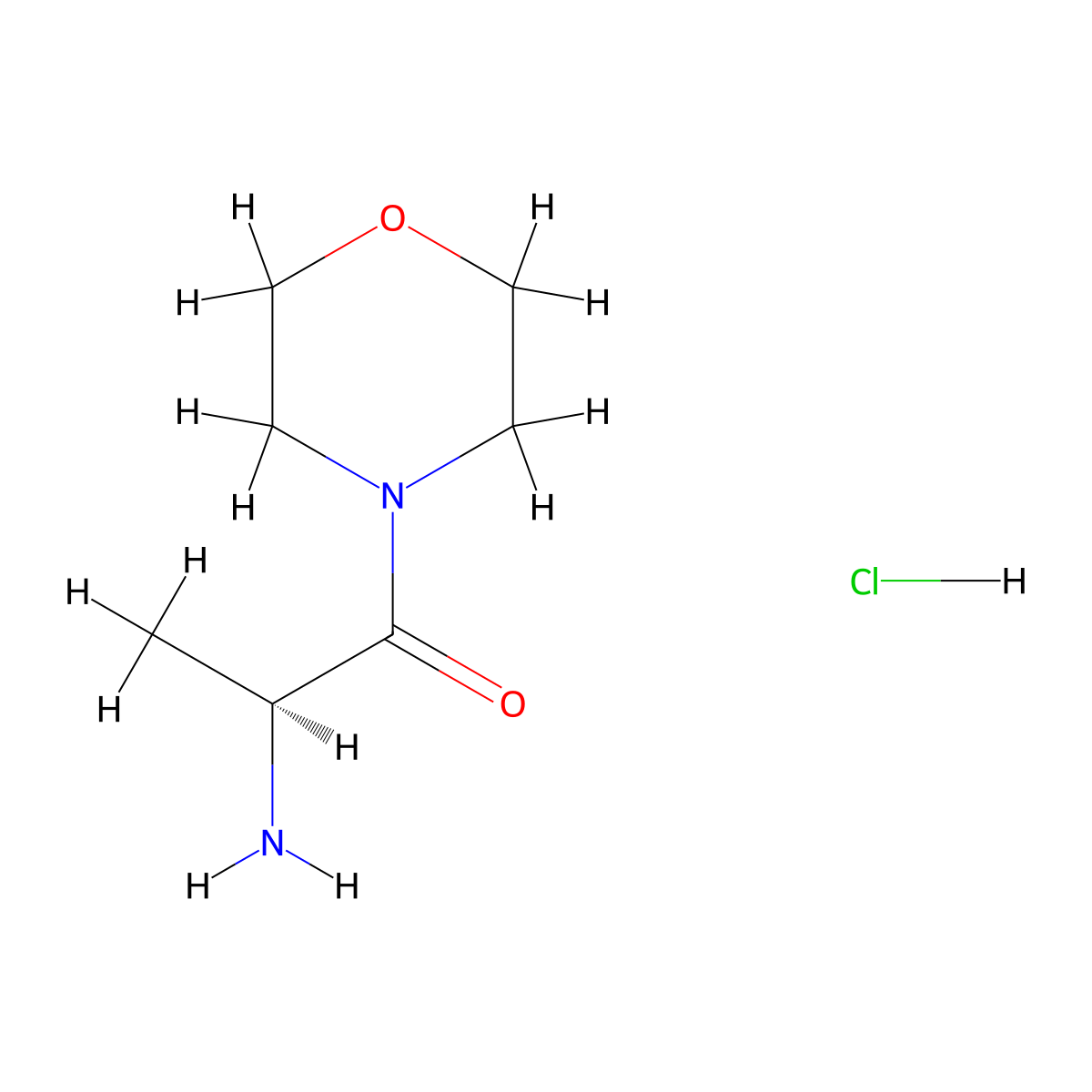 (2S)-Amino-1-morpholin-4-yl-propan-1-one hydrochloride molecular structure, CAS 186489-67-8