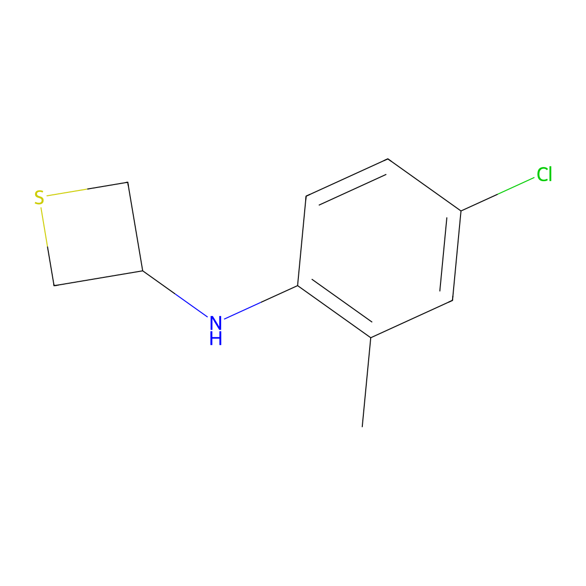 N-(4-Chloro-2-methylphenyl)thietan-3-amine molecular structure, CAS 1864898-60-1
