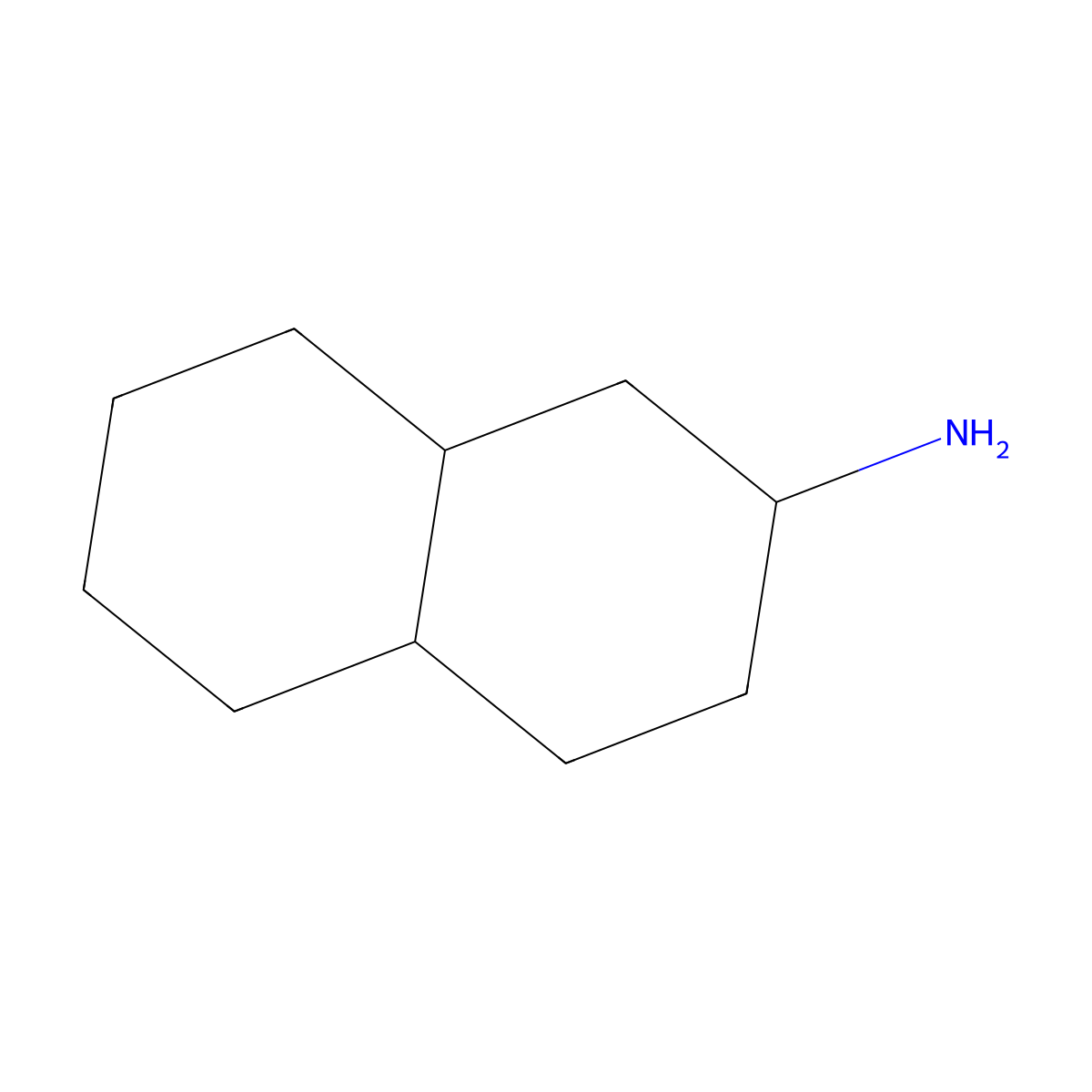 Decahydronaphthalen-2-amine molecular structure, CAS 18649-65-5