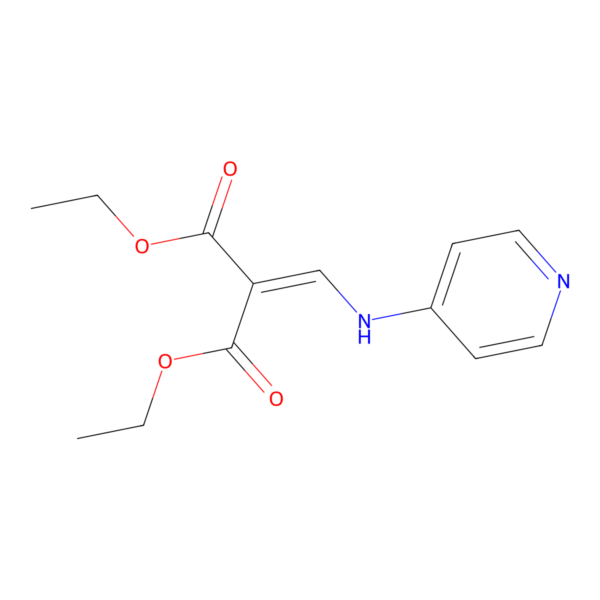 1,3-Diethyl 2-{[(pyridin-4-yl)amino]methylidene}propanedioate molecular structure, CAS 186490-40-4