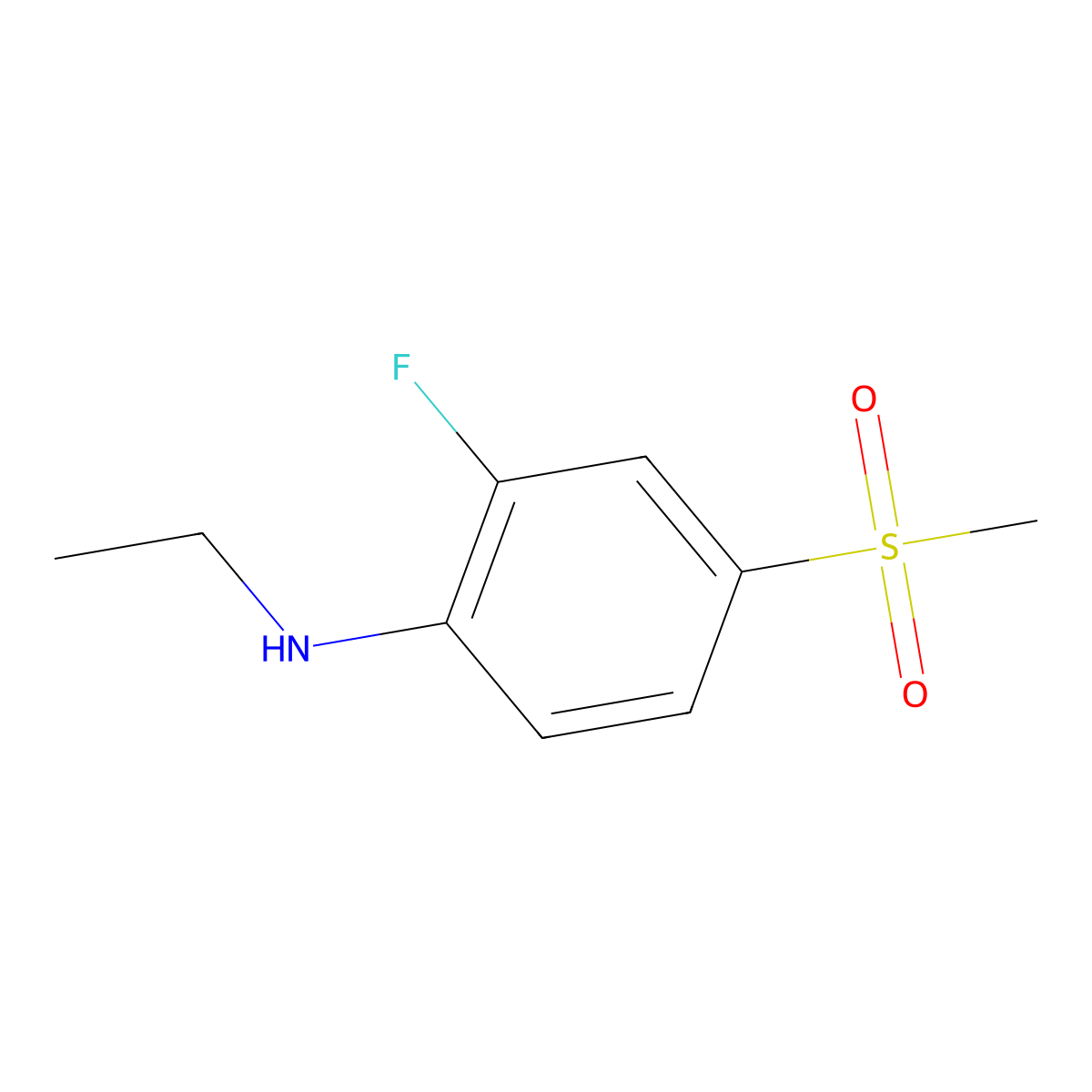 N-ethyl-2-fluoro-4-methanesulfonylaniline molecular structure, CAS 1864906-89-7