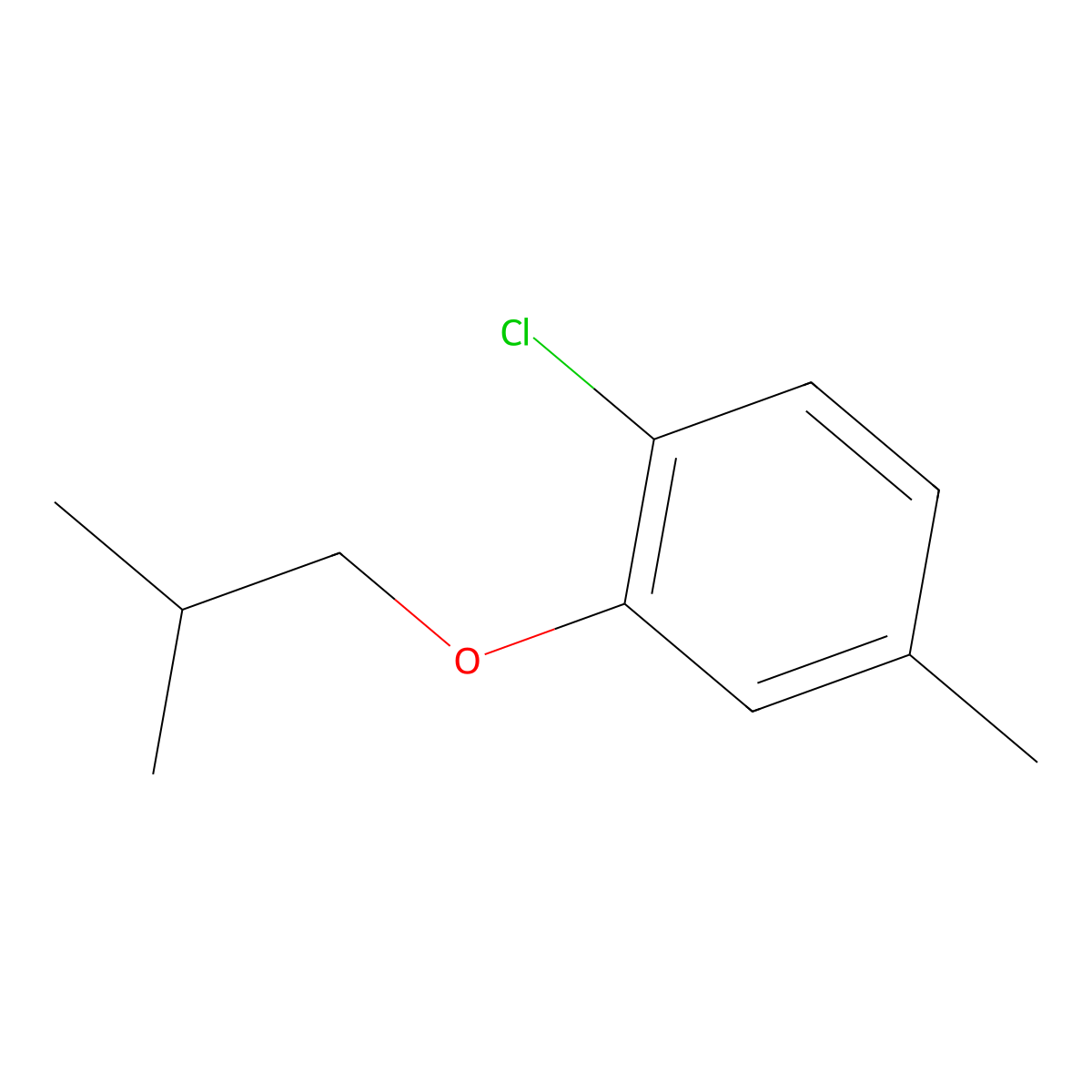 1-Chloro-4-methyl-2-(2-methylpropoxy)benzene molecular structure, CAS 1864918-27-3