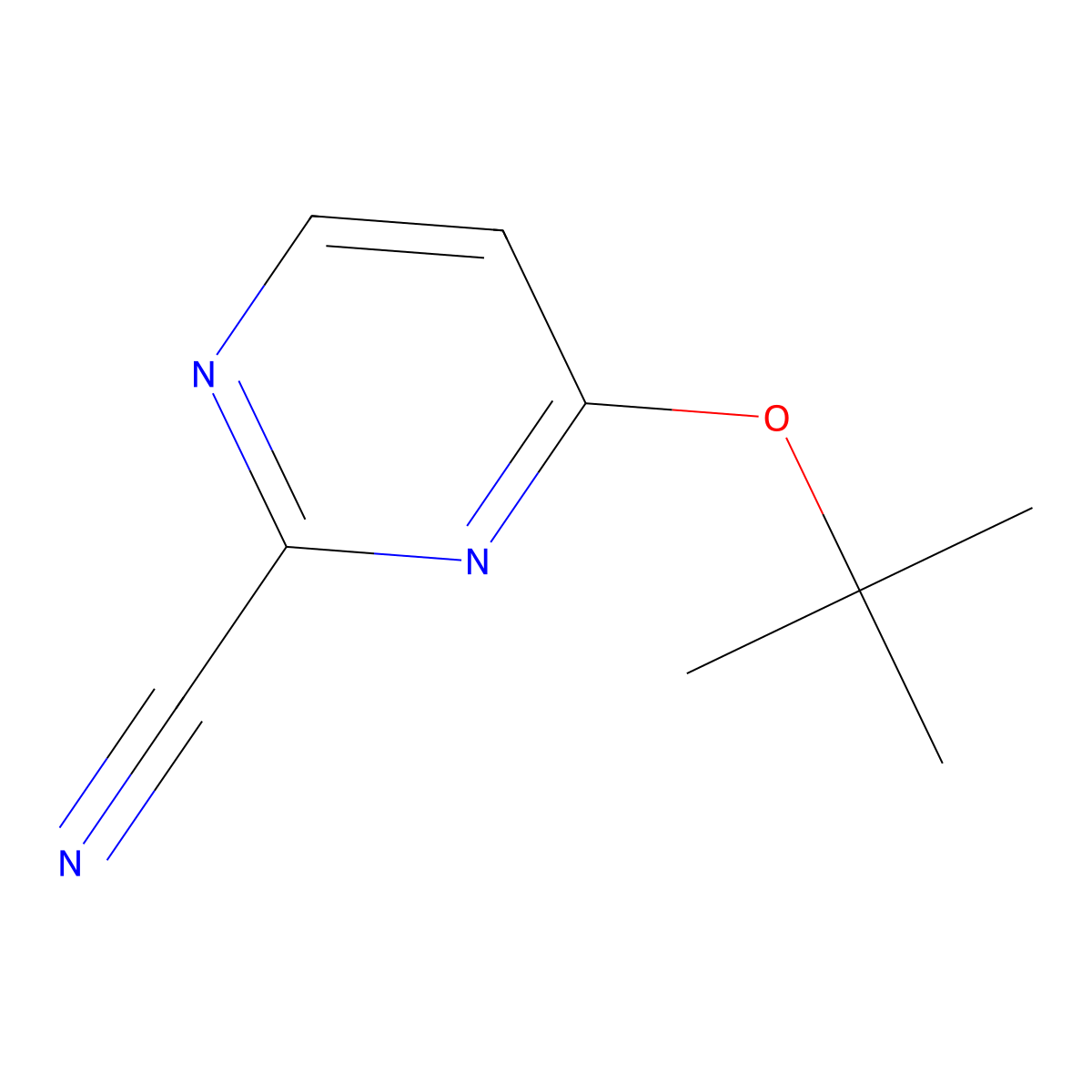 4-tert-Butoxy-pyrimidine-2-carbonitrile molecular structure, CAS 1864926-96-4