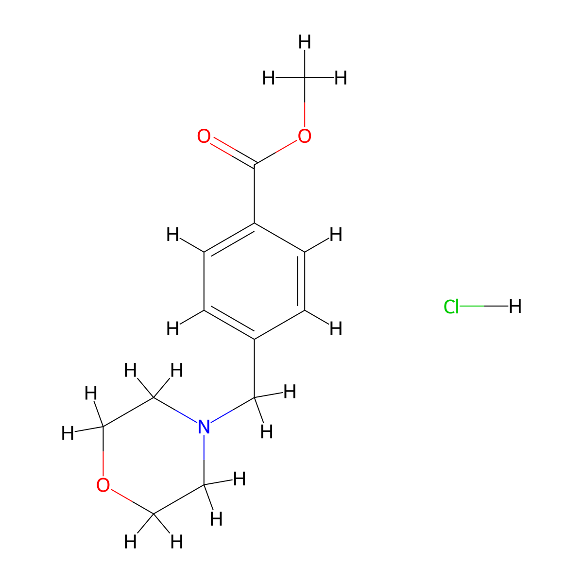 Methyl 4-[(morpholin-4-yl)methyl]benzoate hydrochloride molecular structure, CAS 1864951-47-2