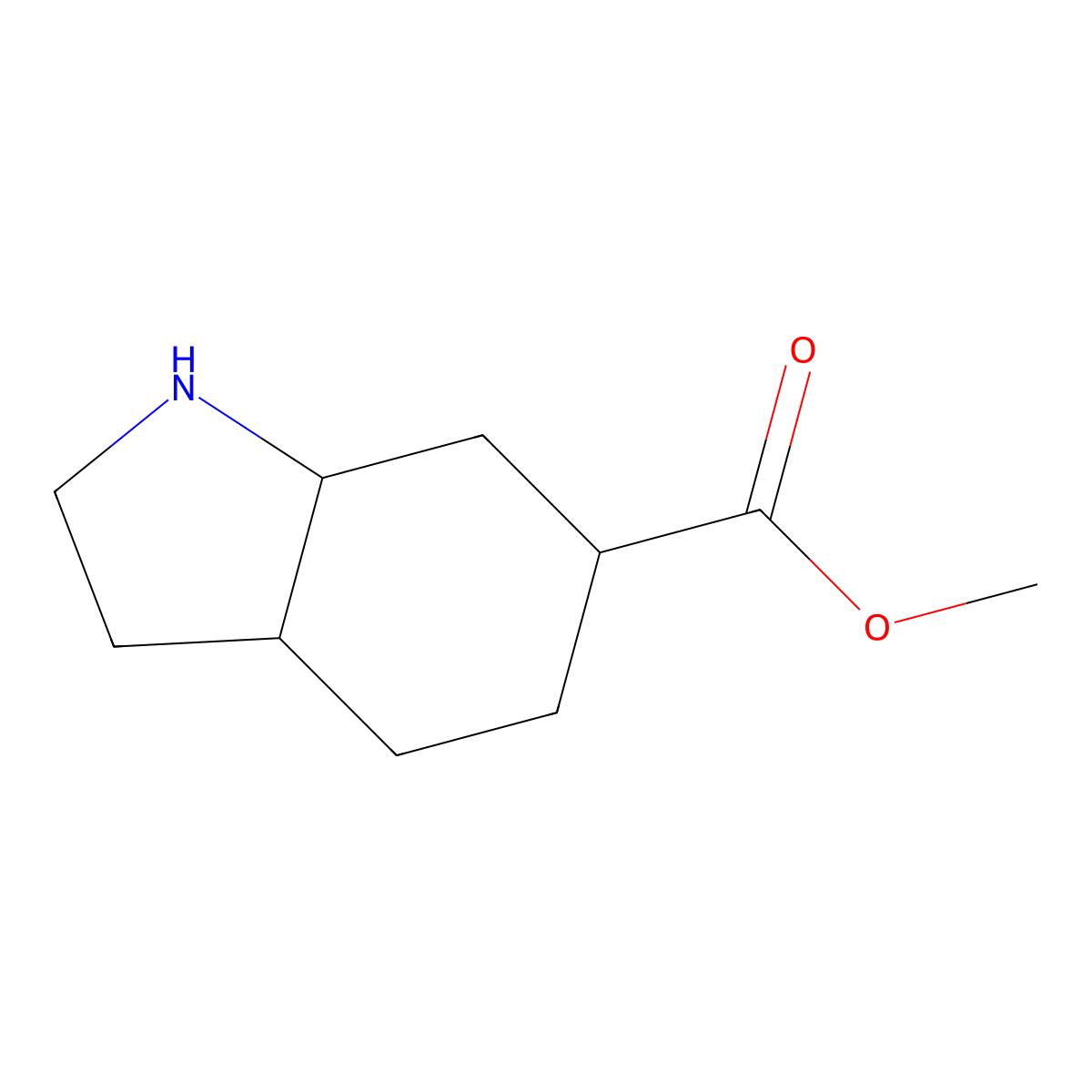 methyl octahydro-1H-indole-6-carboxylate molecular structure, CAS 1864965-51-4