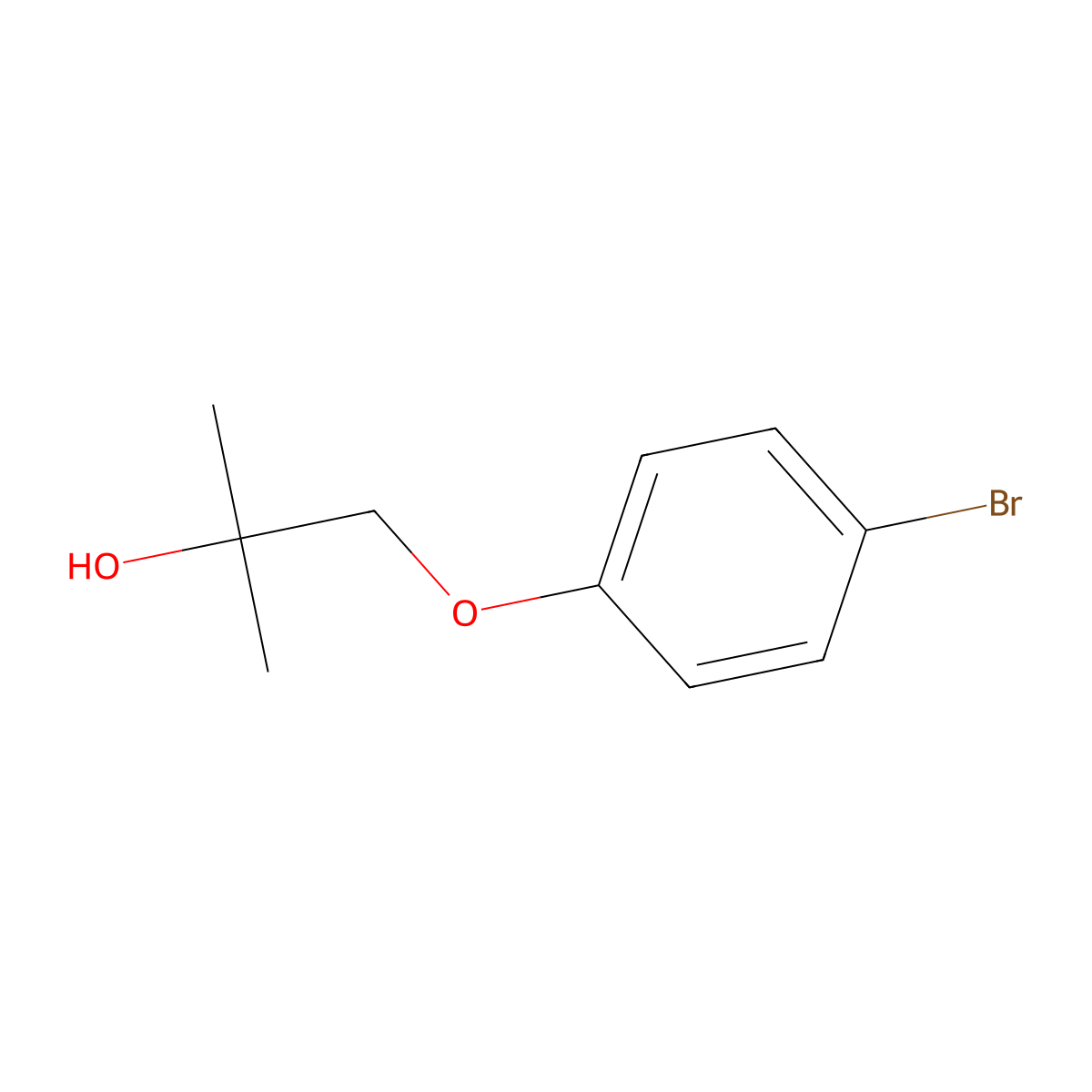 1-(4-Bromophenoxy)-2-methylpropan-2-ol molecular structure, CAS 186498-09-9