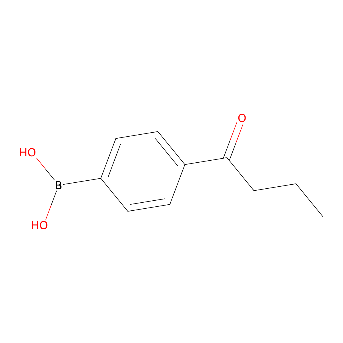 (4-Butyrylphenyl)boronic acid molecular structure, CAS 186498-24-8