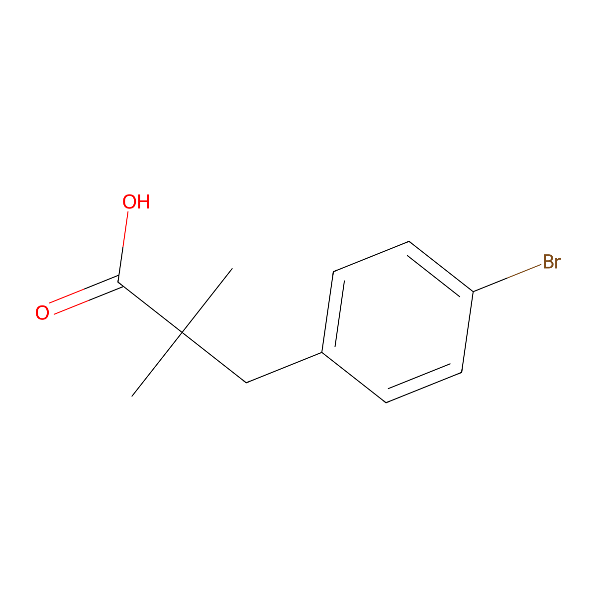 3-(4-Bromophenyl)-2,2-dimethylpropanoic acid molecular structure, CAS 186498-30-6
