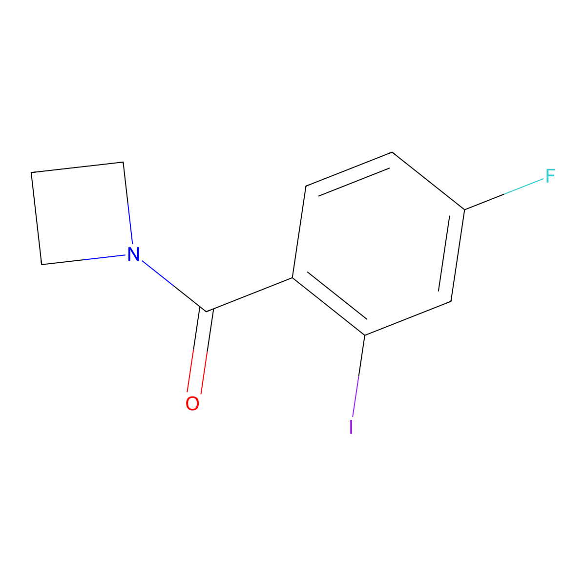 1-(4-Fluoro-2-iodobenzoyl)azetidine molecular structure, CAS 1864984-06-4