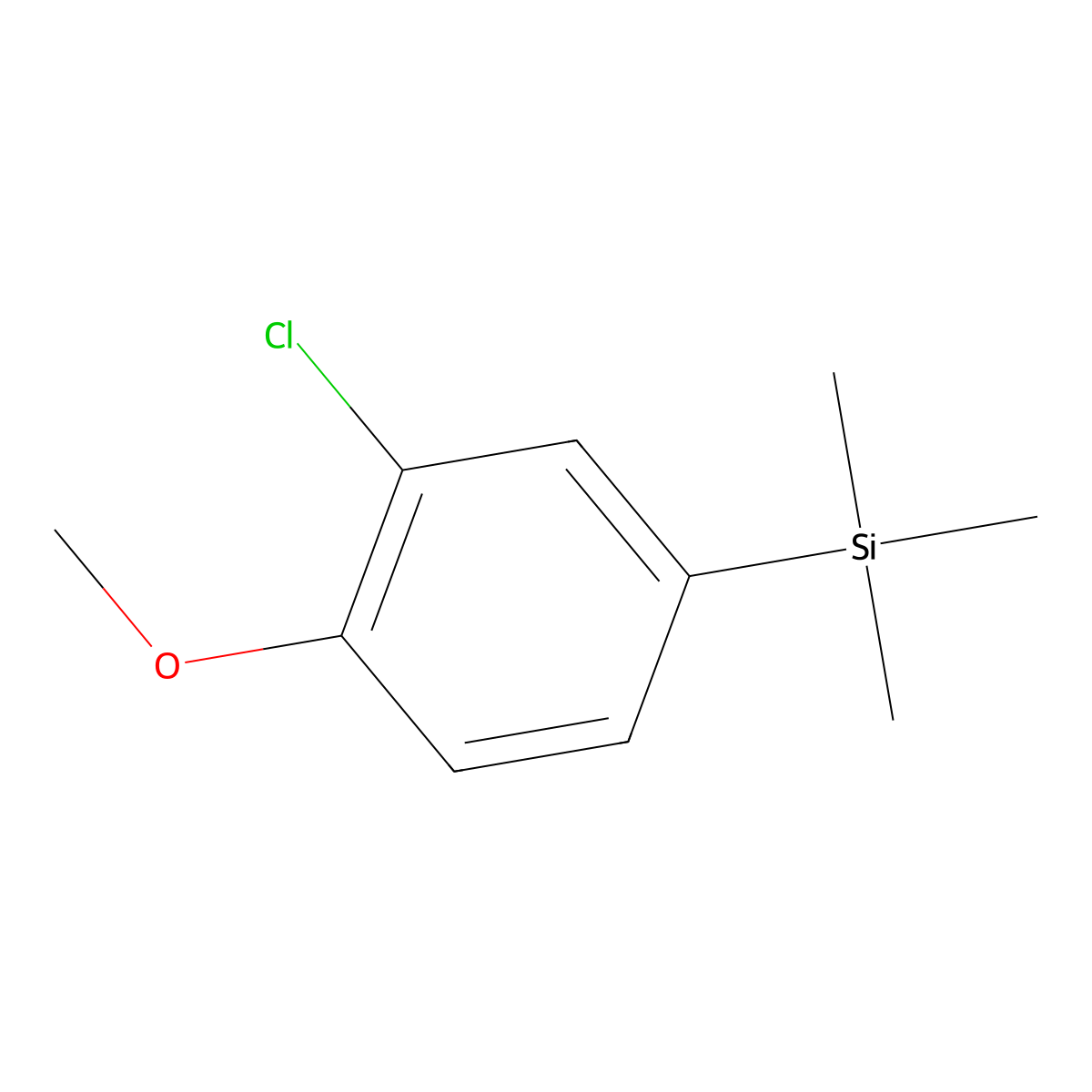 (3-Chloro-4-methoxyphenyl)trimethylsilane molecular structure, CAS 1864985-77-2