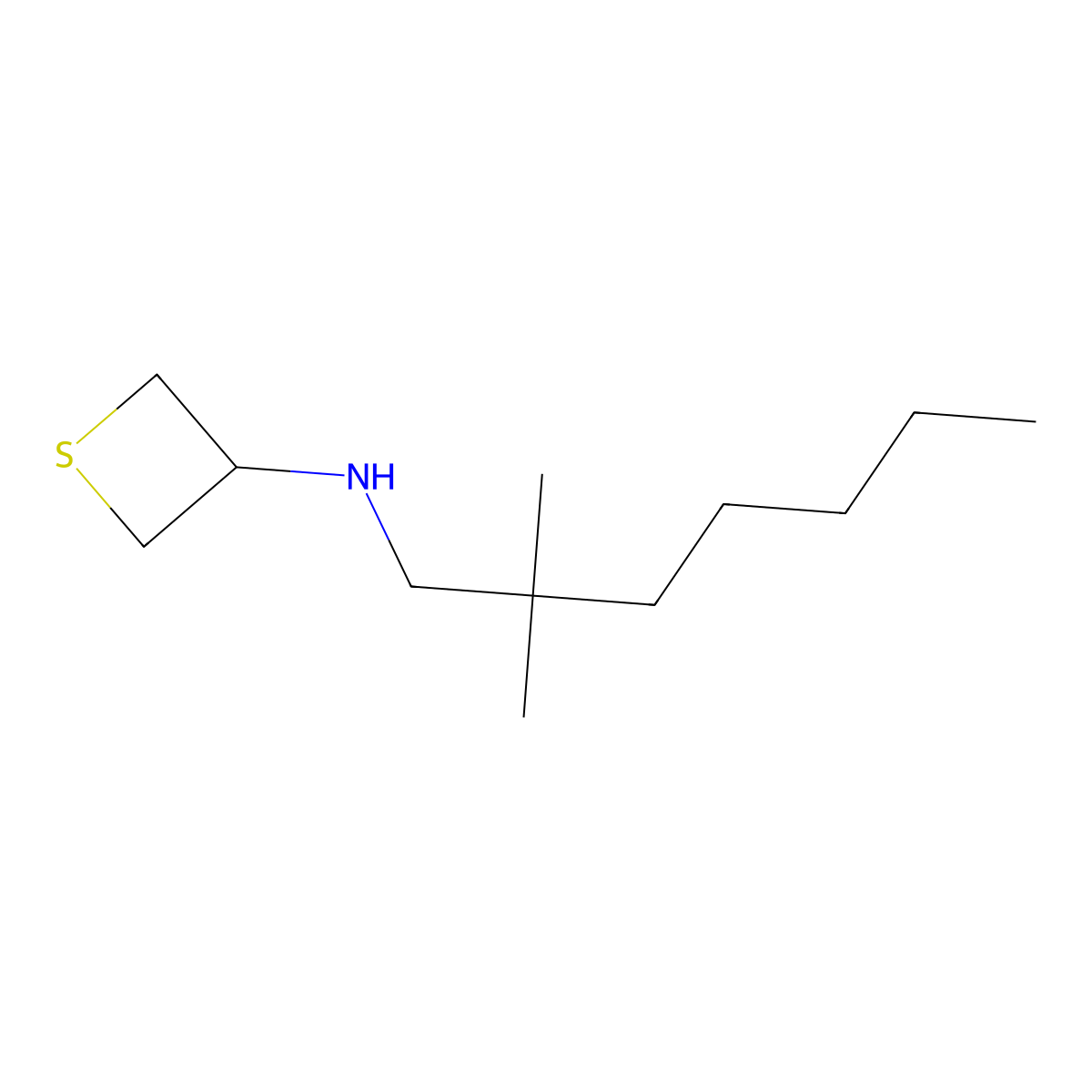 N-(2,2-Dimethylheptyl)thietan-3-amine molecular structure, CAS 1864995-95-8