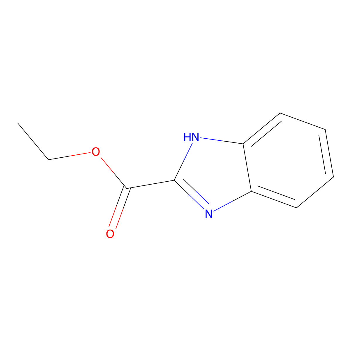 Ethyl 1H-benzimidazole-2-carboxylate molecular structure, CAS 1865-09-4