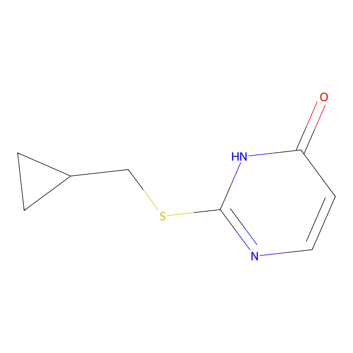 2-[(Cyclopropylmethyl)sulfanyl]pyrimidin-4-ol molecular structure, CAS 1865009-47-7