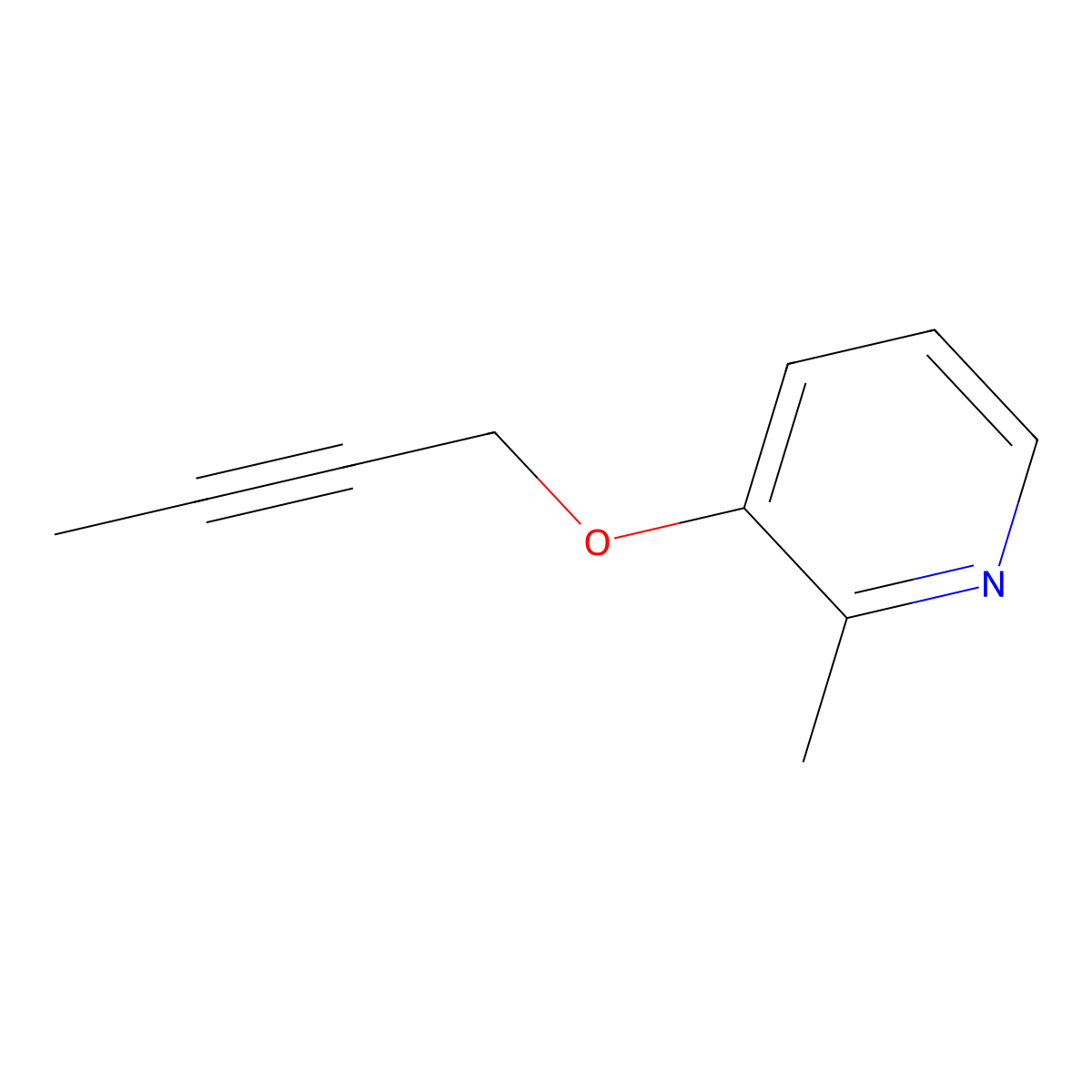 3-(But-2-yn-1-yloxy)-2-methylpyridine molecular structure, CAS 1865010-51-0
