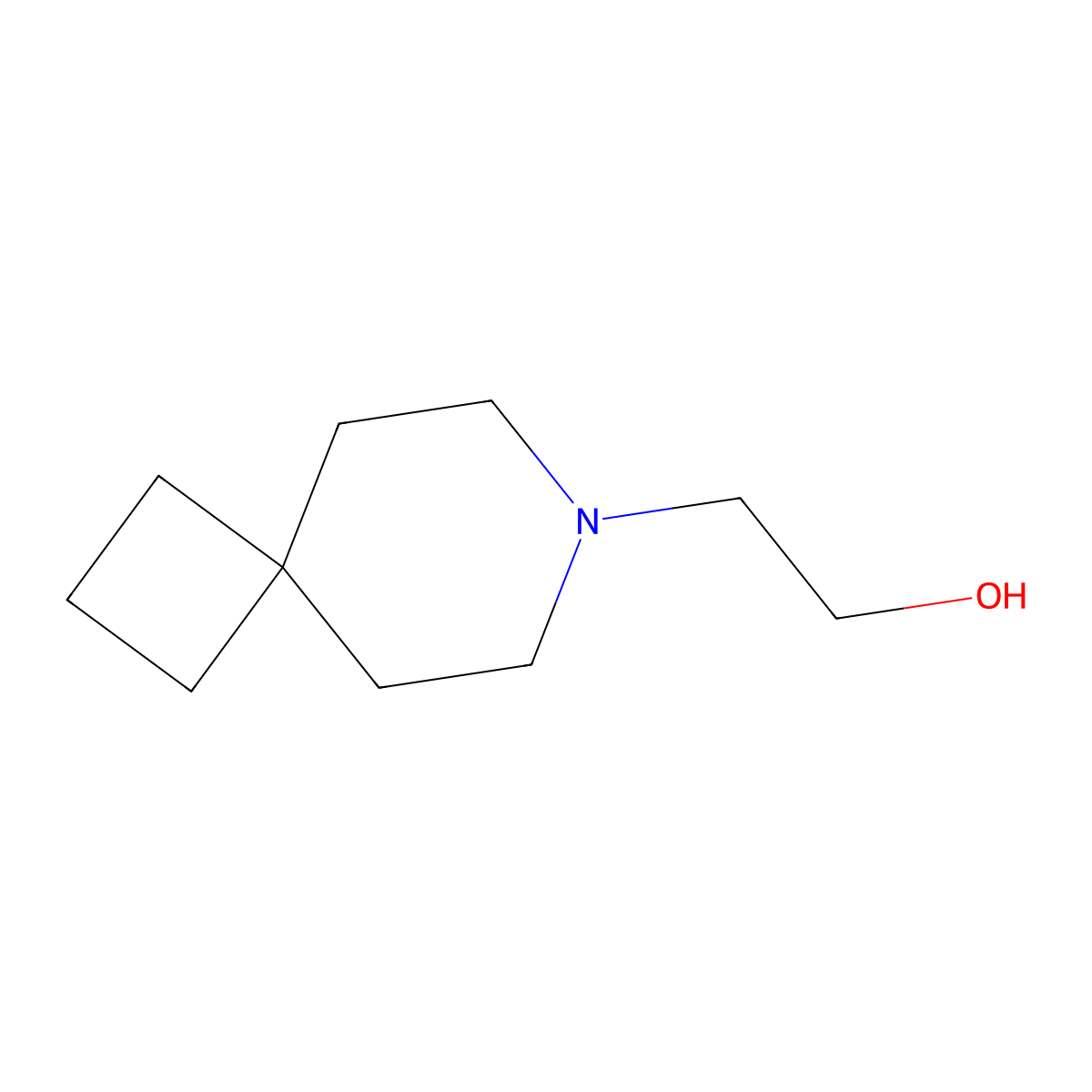 2-(7-Azaspiro[3.5]nonan-7-yl)ethan-1-ol molecular structure, CAS 1865019-04-0