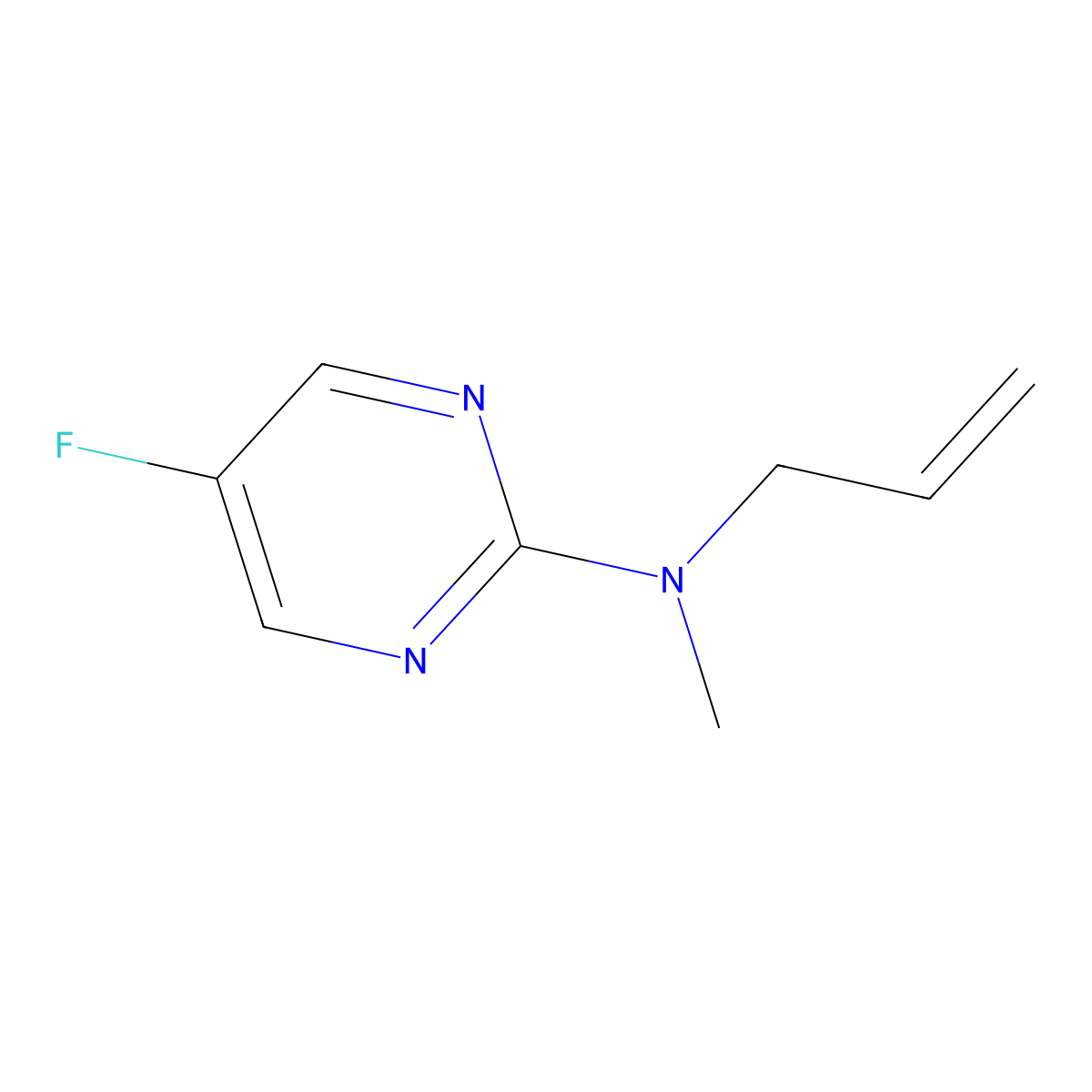 5-fluoro-N-methyl-N-(prop-2-en-1-yl)pyrimidin-2-amine molecular structure, CAS 1865020-02-5
