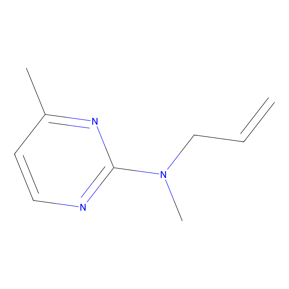 N,4-dimethyl-N-(prop-2-en-1-yl)pyrimidin-2-amine molecular structure, CAS 1865020-04-7